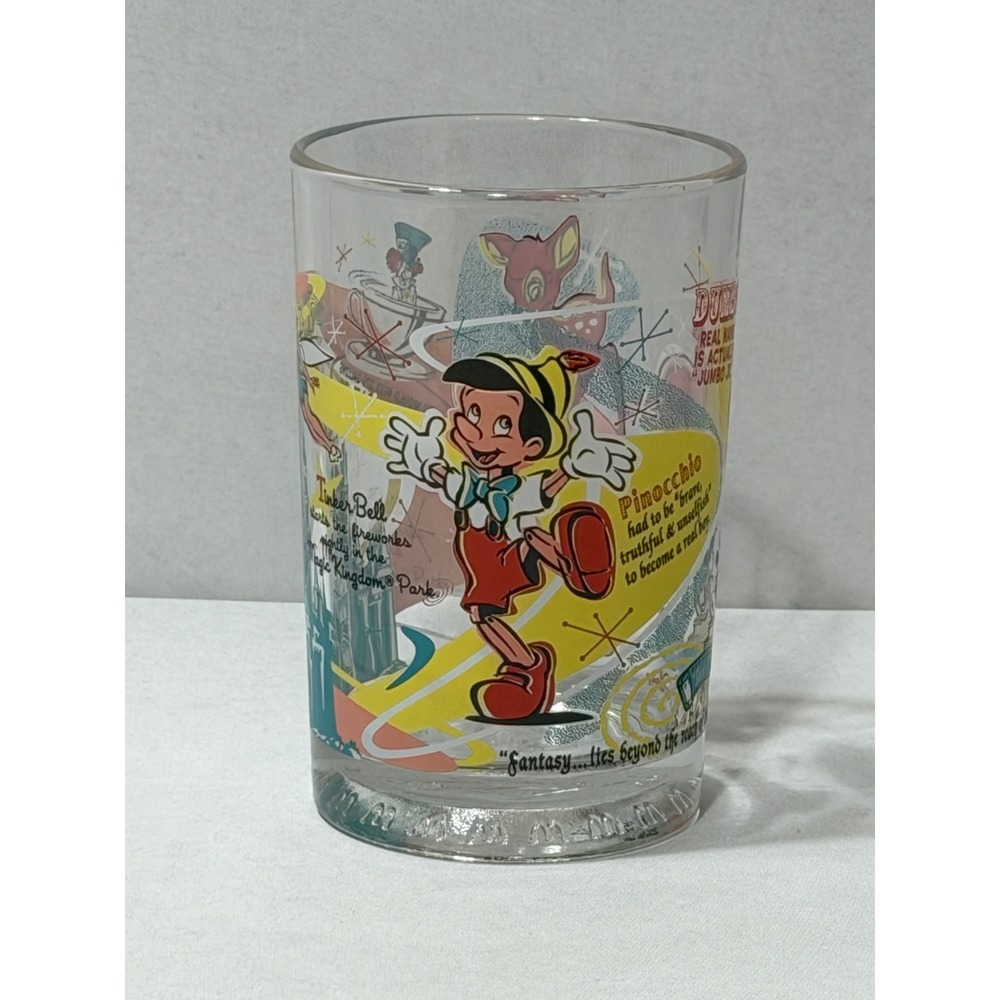 Disney 100th Anniversary McDonalds Glass Pinocchio Tinker Bell Dumbo Fantasyland